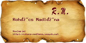 Rohács Madléna névjegykártya